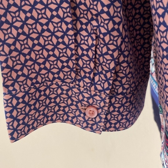 Talbots Print Tencel Tunic Blouse - Picture 6 of 11